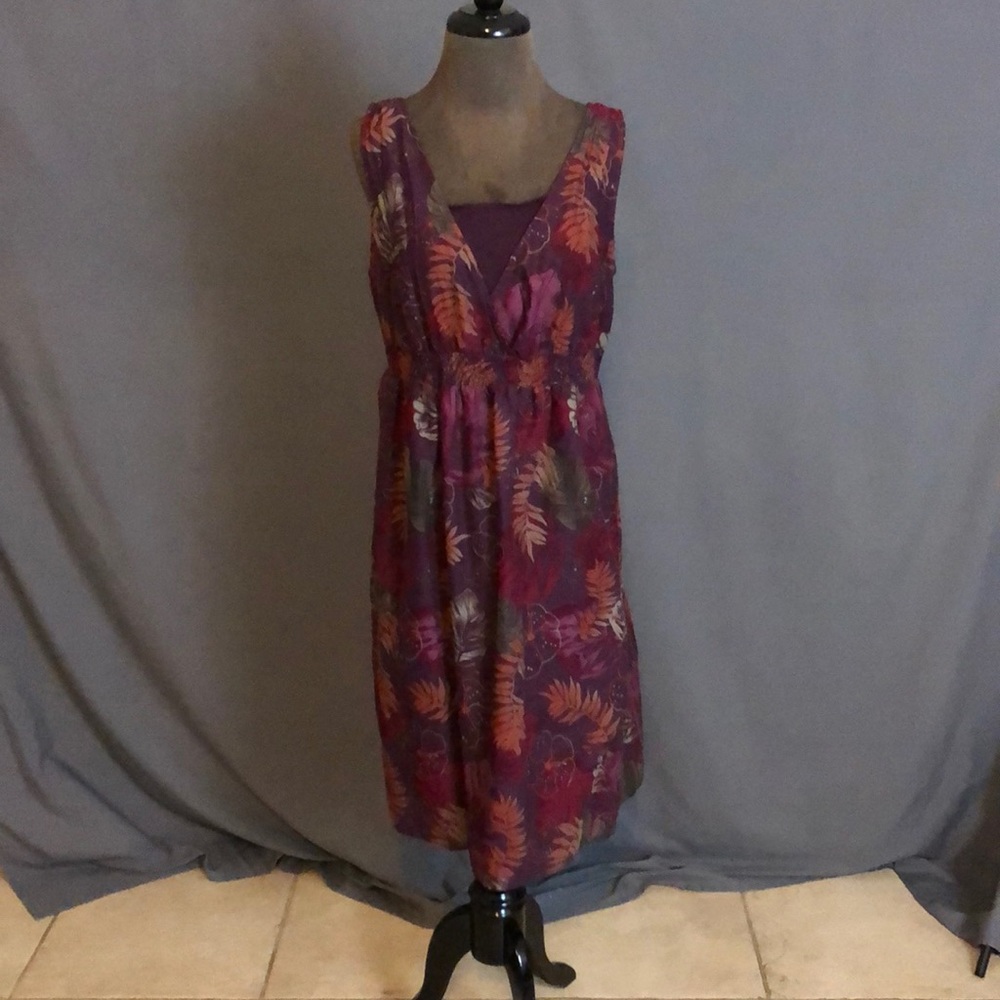 Sonoma purple tropical print cotton sundress